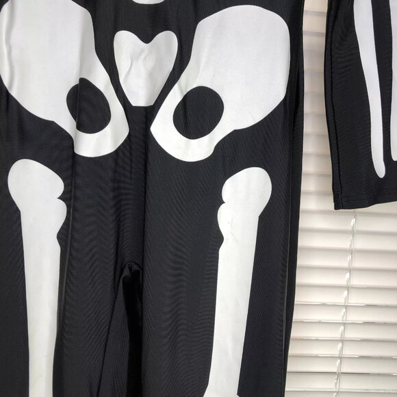 Spooktacular Creations Halloween Costume L Skeleton Jumpsuit Gloves Glow In Dark - Picture 6 of 11
